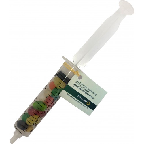 Syringe filled with Jelly Belly Jelly Beans 20g
